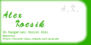 alex kocsik business card